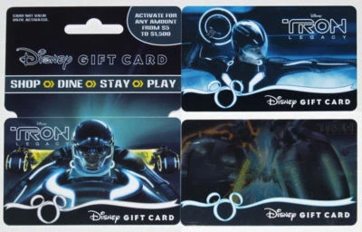 3 Different Disney's TRON LEGACY Gift Cards 2010 Mint Disneyland & Disney Store - Image 1 of 3