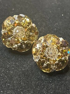 PENDIENTES DE DISFRAZ VINTAGE CON CLIP DE VENDOME AHUMADO AL FUEGO - ¡DIAMANTES DE IMITACIÓN DE ALTA GAMA! - Imagen 1 de 9