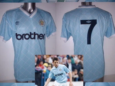 Manchester City David White Retro Shirt Jersey NEW L XL Football Score Draw Top