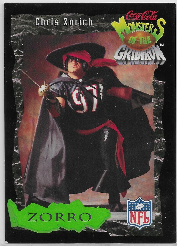 1994 Classic Coca Cola Monsters O/T Girdiron #5 Chris Zorich Chicago Bears Zorro - Image 1 of 1