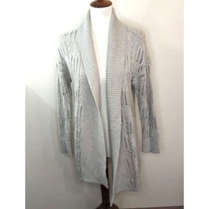 Torrid Cardigan Eyelet Lace Style Long Sleeve Open Front Plus Size 0X Grey - Picture 1 of 6