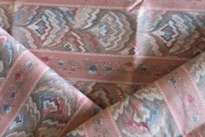 Vintage multi-color pink abstract striped upholstery fabric remnant 3 yards - Picture 1 of 5