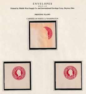 1915 Printing ink errors Sc U429 2c unused EFO full corners, gummed flap (C7 - Picture 1 of 4