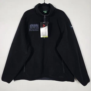LL Bean Polartec Fleece Magic Embroidered NWT Mens 2XL Black Full Zip Jacket - Picture 1 of 8