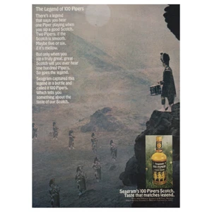 1969 Seagrams 100 Pipers: Legend Vintage Print Ad - Picture 1 of 1