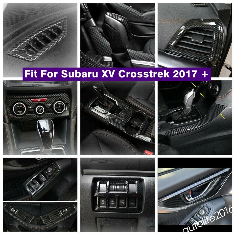 Accesorios Tablero Aire AC Tapicería Para Subaru XV Crosstrek 2017-2022 Fibra de Carbono Foto 1 de 4