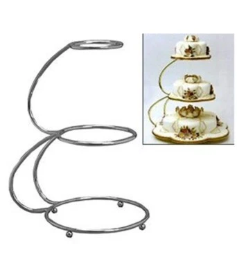 Soporte para pasteles multinivel de acero inoxidable plateado metal, muy resistente, tamaños flexibles Foto 1 de 3