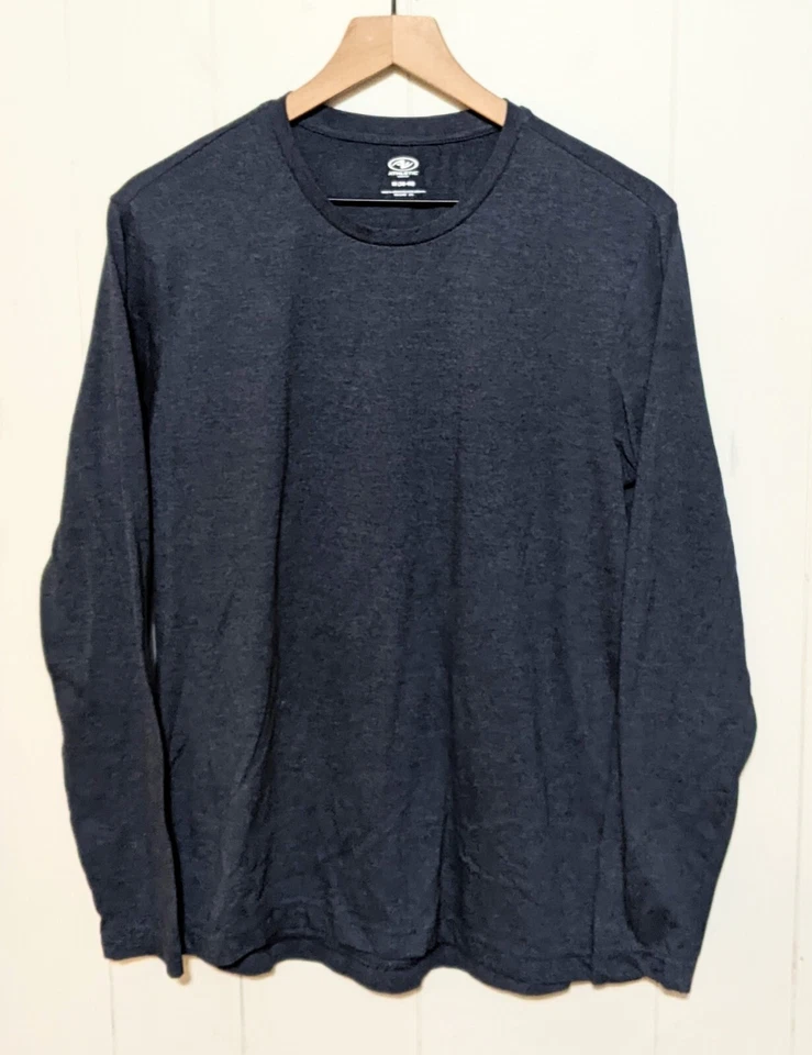 Camiseta Athletic Works Para Hombre M 38-40 Azul Marino Manga Larga Cuello Redondo Camiseta DriWorks Foto 1 de 4