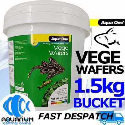 Aqua One Vege Wafer Wafers 1.5kg Bulk Fish Food Catfish Algae Disc Spirulina - image 1 of 4