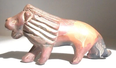 CARVED LION--STONE--UNBRANDED--USED-- GOOD CONDITION--5cmTALL x 10cm LONG--LOVED - image 1 of 4