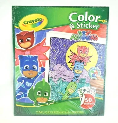 Crayola PJ маски раскраски страницы и наклейки, подарок для детей, от 3 лет и старше - Изображение 1 из 2