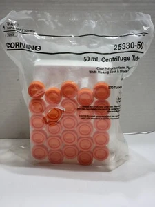 *25* NUEVO CORNING 50 ML TUBOS CENTRÍFUGOS GRADUADOS NARANJA TAPÓN SELLO TAPA - Imagen 1 de 7