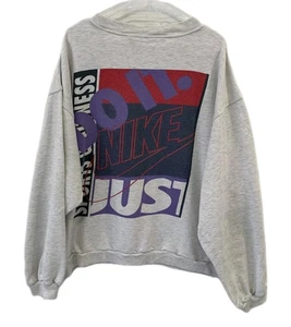 Sudadera Nike De Colección Logo Grande Cuello Redondo Gris Rojo Swoosh Just Do It Gráfico 3XL#127 - Imagen 1 de 10