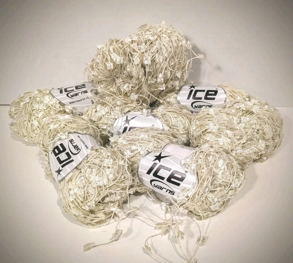 Hilo para escalera de hielo Destash oro blanco crema brillante 27935 7 rollos lurex mariposa Foto 1 de 1