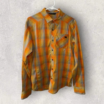 Camisa Arc'teryx Peakline Para Hombre Mediana A Cuadros Manga Larga Abotonada Naranja Foto 1 de 4