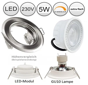 LED Einbaustrahler 55mm Lochmaß dimmbar 230V 5W CCT Modul flach Deckenstrahler - Bild 1 von 15