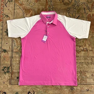  Pink Polo Golf Shirt Size Large by ARISTO EIGHTEEN Yorba NWT - Picture 1 of 9