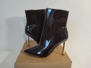 JOURNEE COLLECTION Womens Brown Rorie Pointed Toe Stiletto Zip-Up Booties 11 - Picture 1 of 6