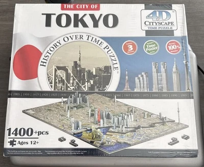 Rompecabezas Paisaje Urbano 4D Ciudad de Tokio Historia Sobre el Tiempo 1400 Piezas Nuevo Precintado Foto 1 de 2