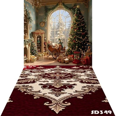 10'x20'CP Regalos de Navidad Árboles Escénico Microfibra Tela Fondo Telón de Fondo SD349 Foto 1 de 4