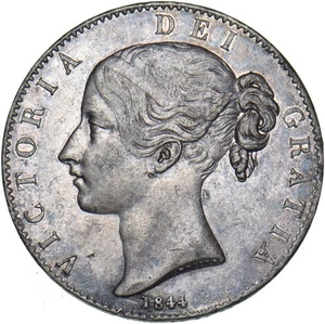 1844 Crown (Star Stops) - Victoria British Silver Coin - Nice - Picture 1 of 2
