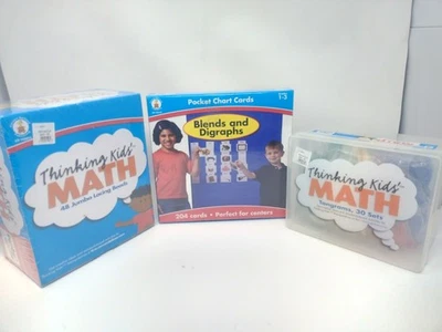 Lote de actividades Carson Dellosa Homeschool Thinking Kids MATEMÁTICAS. Cuentas con cordones, tangramos Foto 1 de 4