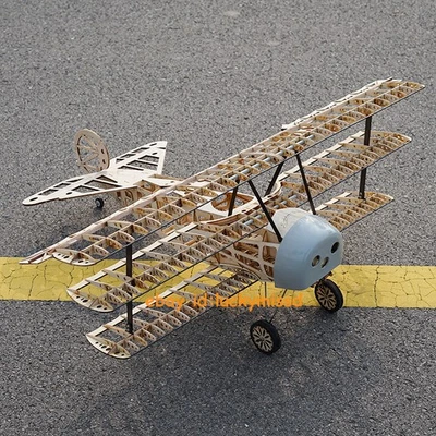 DIY Fokker Dr.I Red Baron Wood Plane Airplane Kit Model Toy Kits Wingspan 102cm - Image 1 of 4