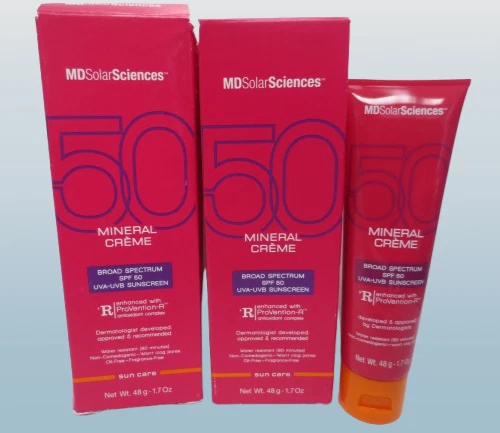 MD SOLAR SCIENCES CREMA MINERAL SPF 50 PROTECTOR SOLAR CUIDADO SOLAR 1,7 OZ LOTE DE 2 EN CAJA Foto 1 de 3