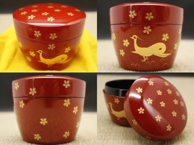 Carrito de té de madera lacado japonés yAKKI Natsume- maki-e (1104) Foto 1 de 4