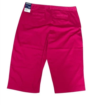 NWT Basic Editions Classic Fit Capri Pants Women’s 18 Rose Twill Relaxed - Image 1 of 4