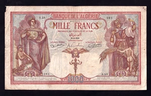 Algeria 1000 Francs 1926 P-83a .G+ - Picture 1 of 2