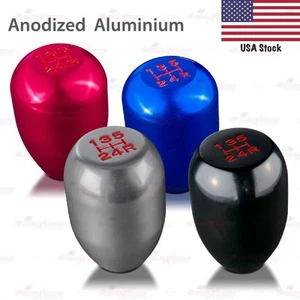 Aluminum Egg Shaped Gear Shift KnobS Fit For All 5 Gear Speed Manual Vehicles - Foto 1 di 12