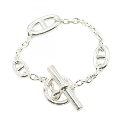 Bracelet HERMES Chaine dancre Farandoule 15,5 cm Argent 925 Argent Femme d'oc... - Photo 1/4