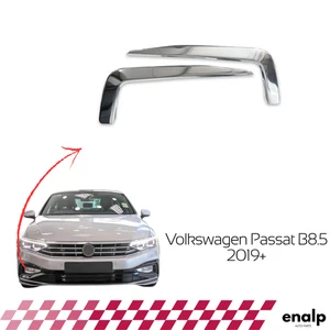 Chrome Fog Light Frame 2 Pcs for VW Passat B8.5 2019-After Stainless Steel - Picture 1 of 5