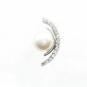 AURORA GEMS® 925 Silver Pendant 21x11mm with Freshwater Pearl - Picture 1 of 1