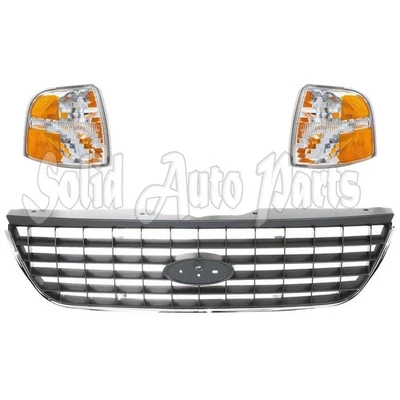 Nueva luz de señal de estacionamiento de parrilla delantera para Ford Explorer 2002-04 3 piezas de plástico gris Foto 1 de 4