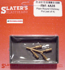 Slaters 4A35 Plain Round Chimney Pot x 4 Cast Brass 00 Gauge 1st Class Post