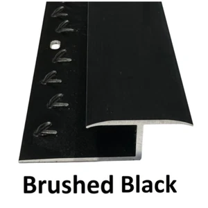 Prestige Z Carpet to Tile/Wood/Laminate Threshold Bar Brushed Black 0.9m (3ft) - Picture 1 of 2