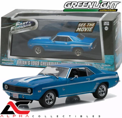 GREENLIGHT 86206 1:43 BRIAN'S 1969 CHEVY CAMARO YENKO FAST & FURIOUS - Image 1 of 2