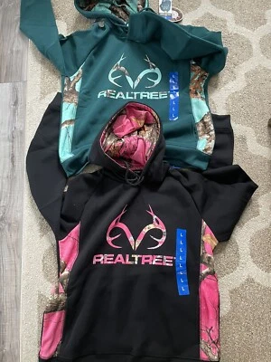2X REALTREE MUJER’S AQUA & NEGRO MANGA LARGA JERSEY SUDADERA CON CAPUCHA TALLA GRANDE Foto 1 de 4