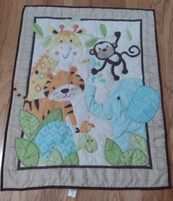 Manta Edredón Bebé Animales de la Selva Garannimal Jirafa Mono Tigre Elefante Foto 1 de 4