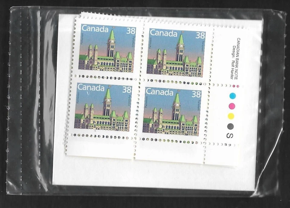 pk98444:Stamps-Canada PO Pack #1165 Parliament 38 cent Plate Block Set-MNH - Image 1 of 1