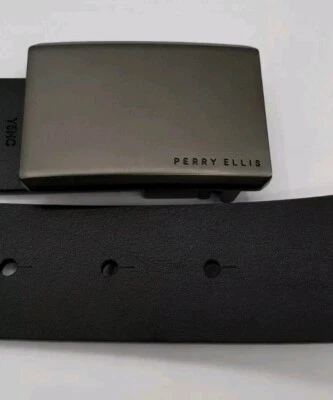 Perry Ellis Portfolio Reversible Leather Belt with Buckle Black/Brown Size 36 - Image 1 of 4