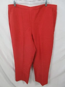 Alfred Dunner Womens Pants 16 Red Straight Leg Elastic Waist Polyester - Picture 1 of 10