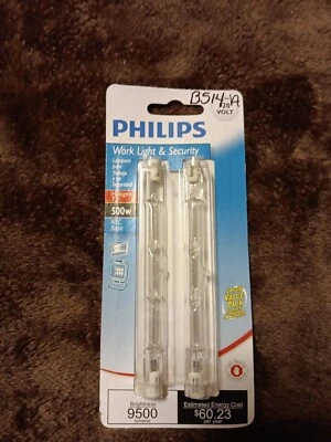 Philips 500w 120v Clear RSC Base T3  Work Light Bulbs 2pk 41572   - Image 1 of 2