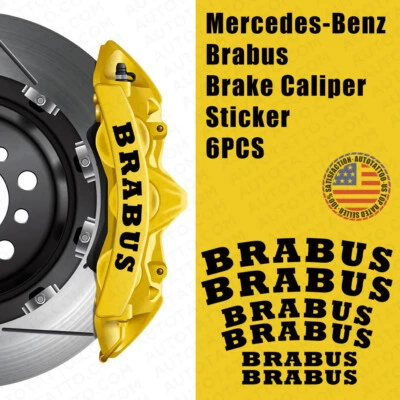 Brabus AMG Car Wheels Brake Caliper Sticker Decal Logo Decoration Sport Black - Imagem 1 de 4