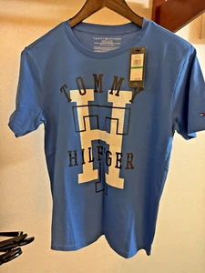 Tommy Hilfiger T Shirt Boys Large 16/18 Blue Athletic Top Youth New - Picture 1 of 4