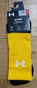 Under Armour Adult Yellow Crew Polyester Mid Cushion UA Logo Team Socks Sz 13-16 - Picture 1 of 2