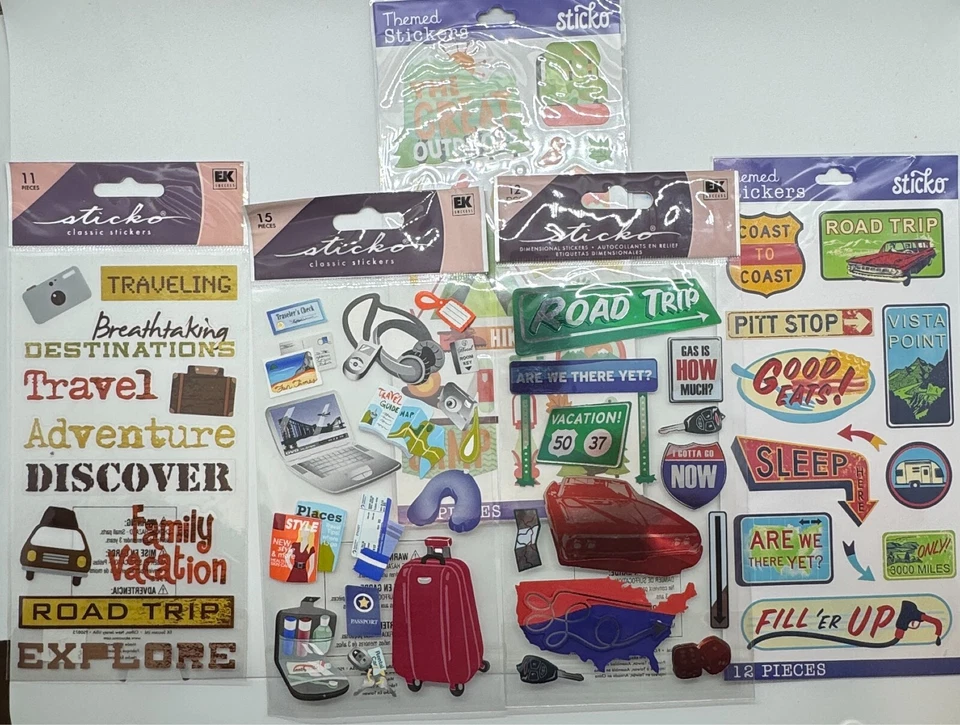 Pegatinas Sticko álbum de recortes - tema de viaje - vacaciones, aventura - pegatinas Foto 1 de 1