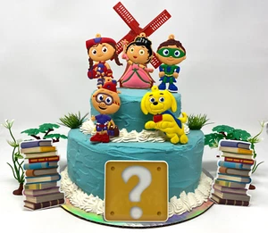 Super Why Birthday Cake Topper Set Brand New Featuring Red and Whyatt - Picture 1 of 16